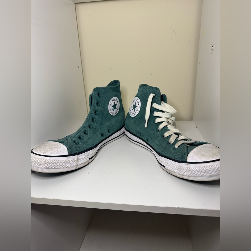 Converse All Star Chuck Taylor High Top women’s size 9.5 men 7.5 green suede - Picture 3 of 11